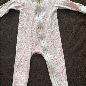 Adorable Pink Patterned Kids Footie Pajamas